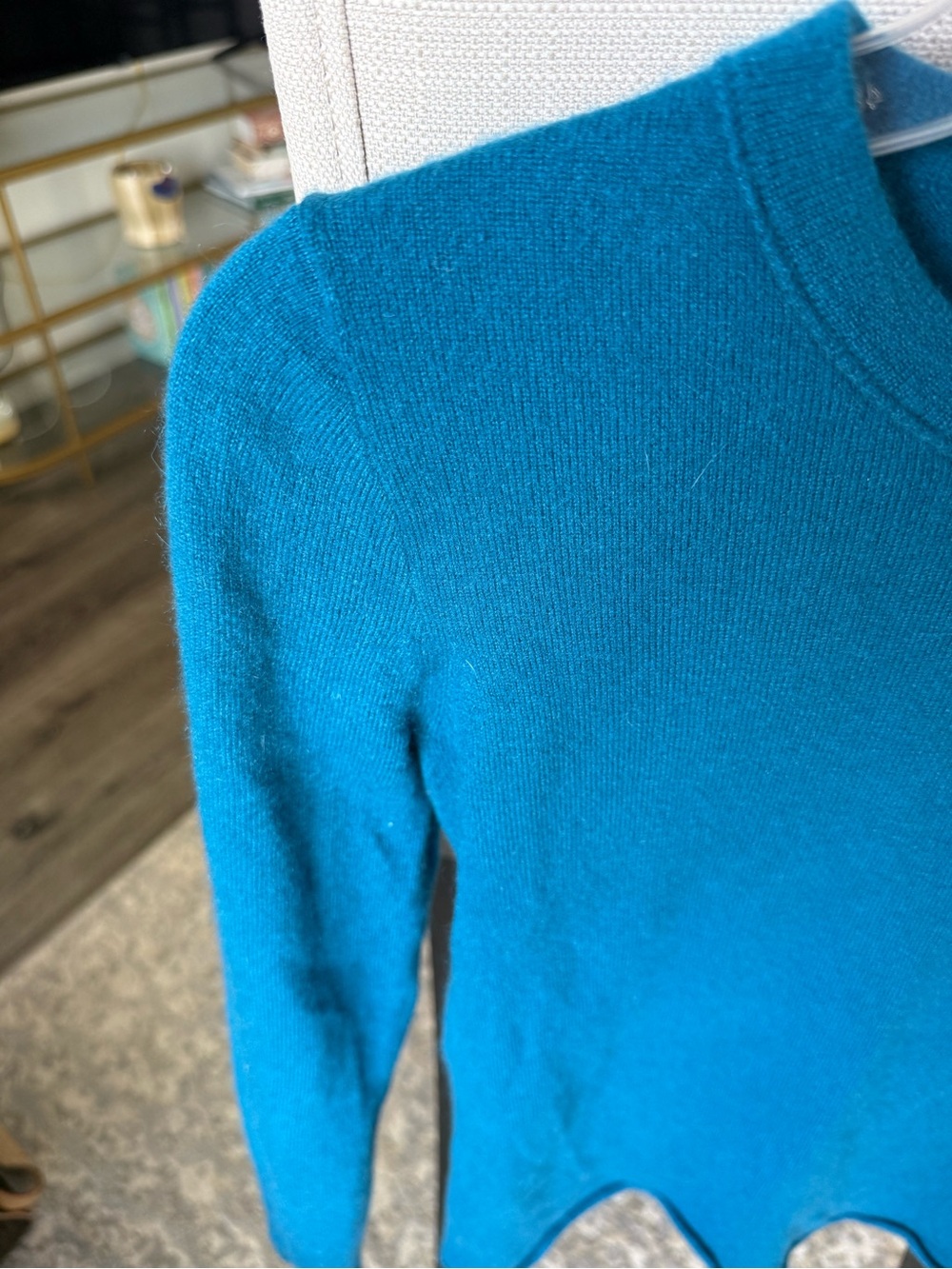 J.Crew 100% Cashmere Crewneck Sweater Blue Teal for Spring, S - Picture 3 of 6